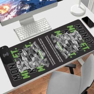 Wireless Charging PU Leather Smooth Desk Pad Gaming Mouse Pad