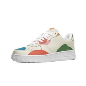 Unisex Low Top Leather Sneakers- Pattern-3
